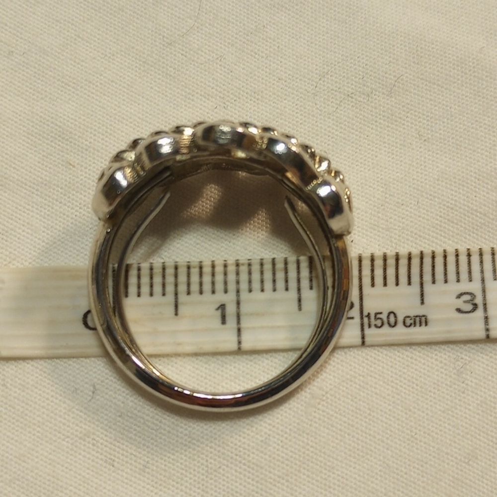 Avon Jewelry Silver Toned Scroll Ring 7-7.5 - Picture 4 of 5